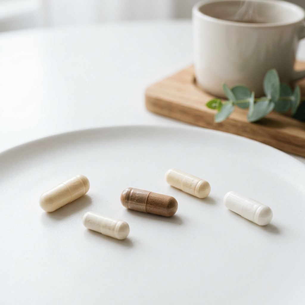 ok-capsule Immunity Solution Pack with supplement bottles and natural ingredients for immune support.